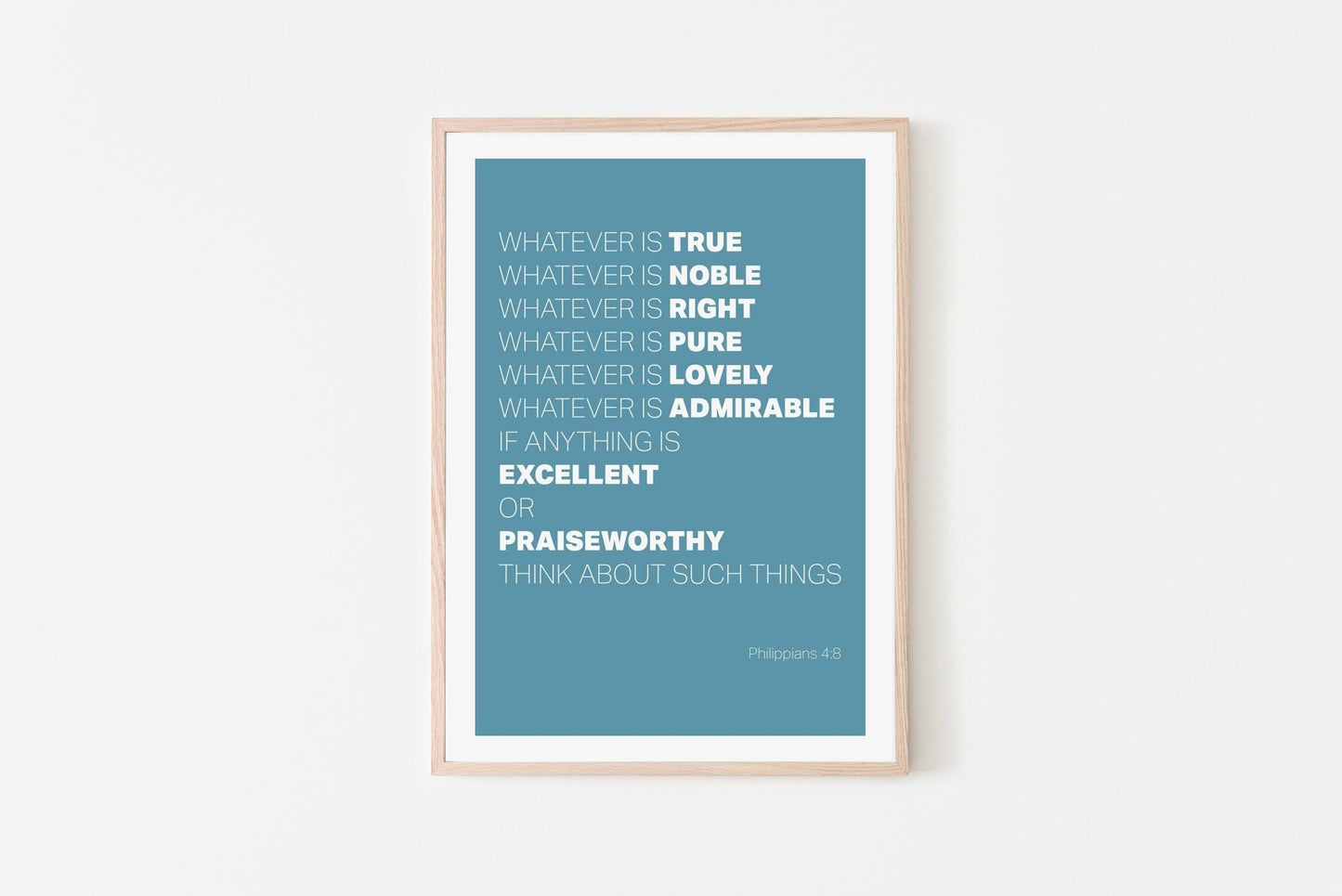 Whatever is True... Christian poster. Philippians 4 verse 8 print. - The Christian Poster Company