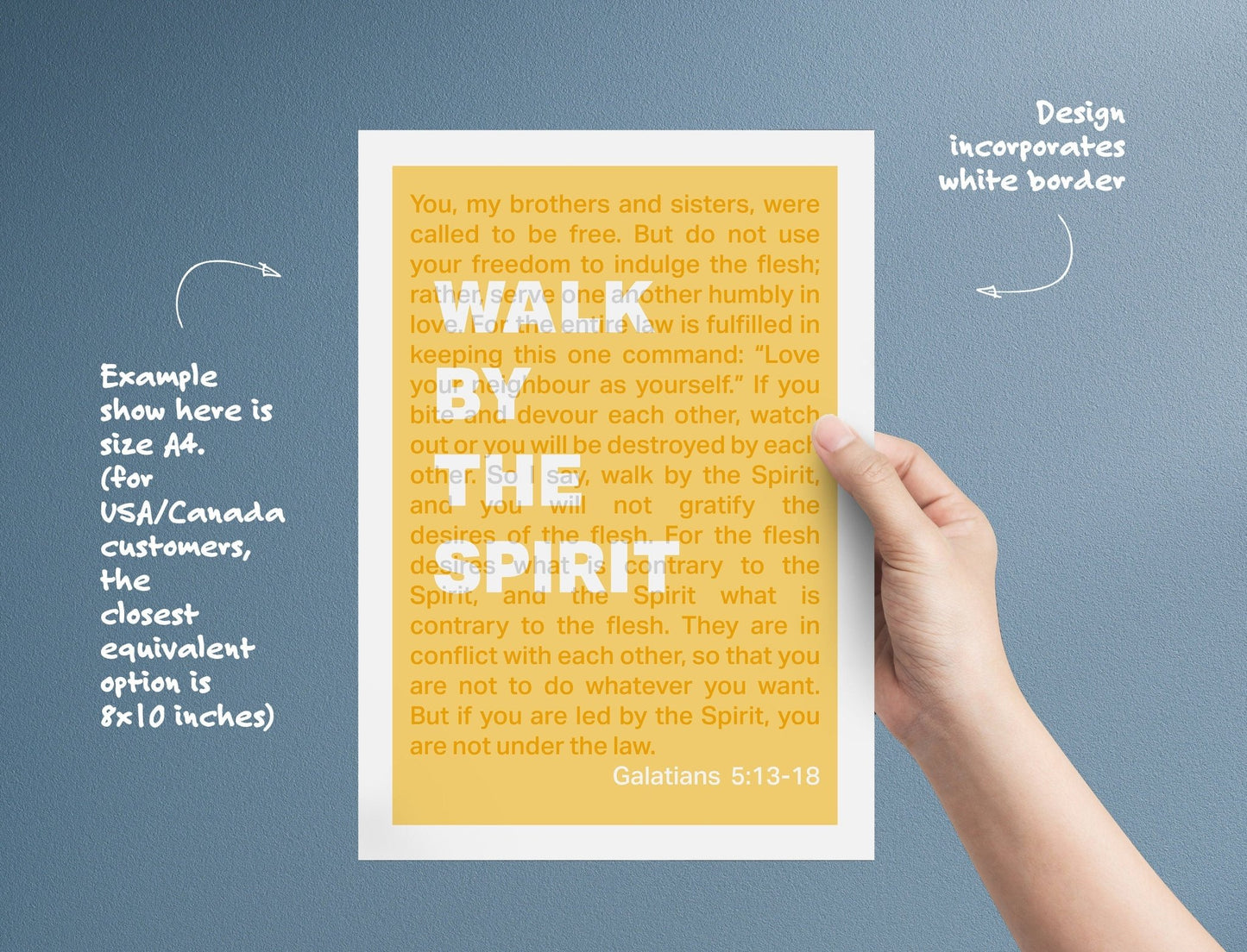 Galatians 5 poster. Walk by the Spirit. Christian wall decor. - The Christian Poster Company