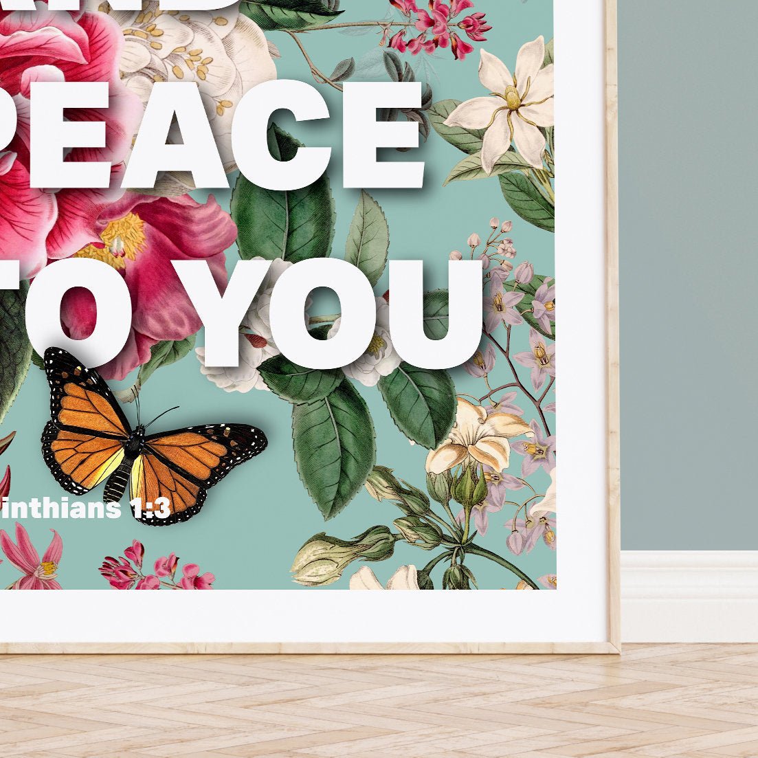 Grace and Peace poster, 1 Corinthians 1 verse 3, bible wall art, Christian print - The Christian Poster Company
