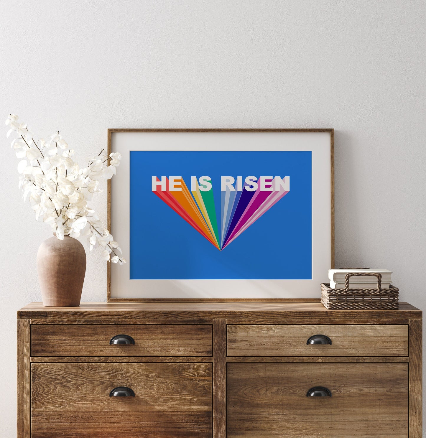 HE IS RISEN, Christian poster, bible wall art for Easter or any occasion