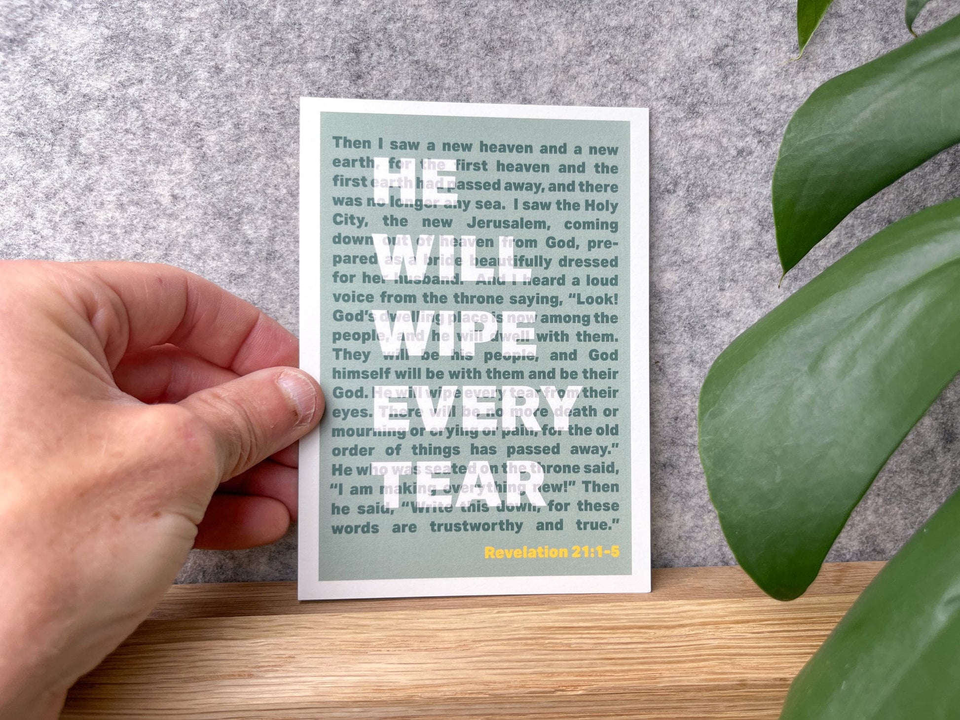 Set of Christian Postcards. Revelation 21, He will wipe every tear - The Christian Poster Company