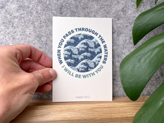 Set of Christian Postcards. 'When you pass through the waters..." - Isaiah 43 v 2 - The Christian Poster Company
