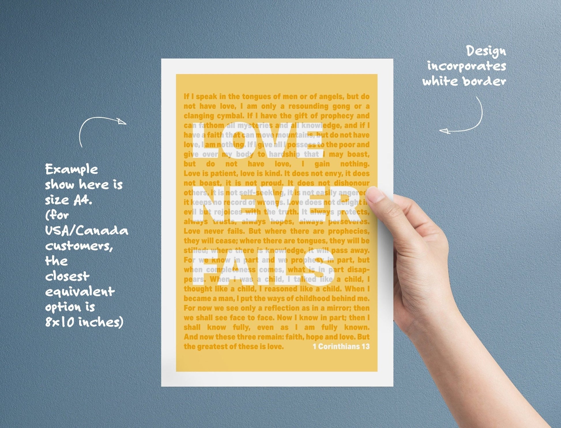 1 Corinthians 13 | Love Never Fails - The Christian Poster Company