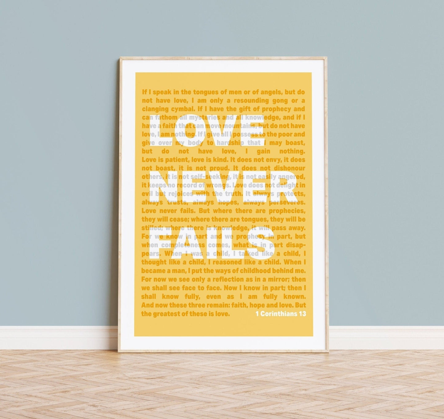 1 Corinthians 13 | Love Never Fails - The Christian Poster Company