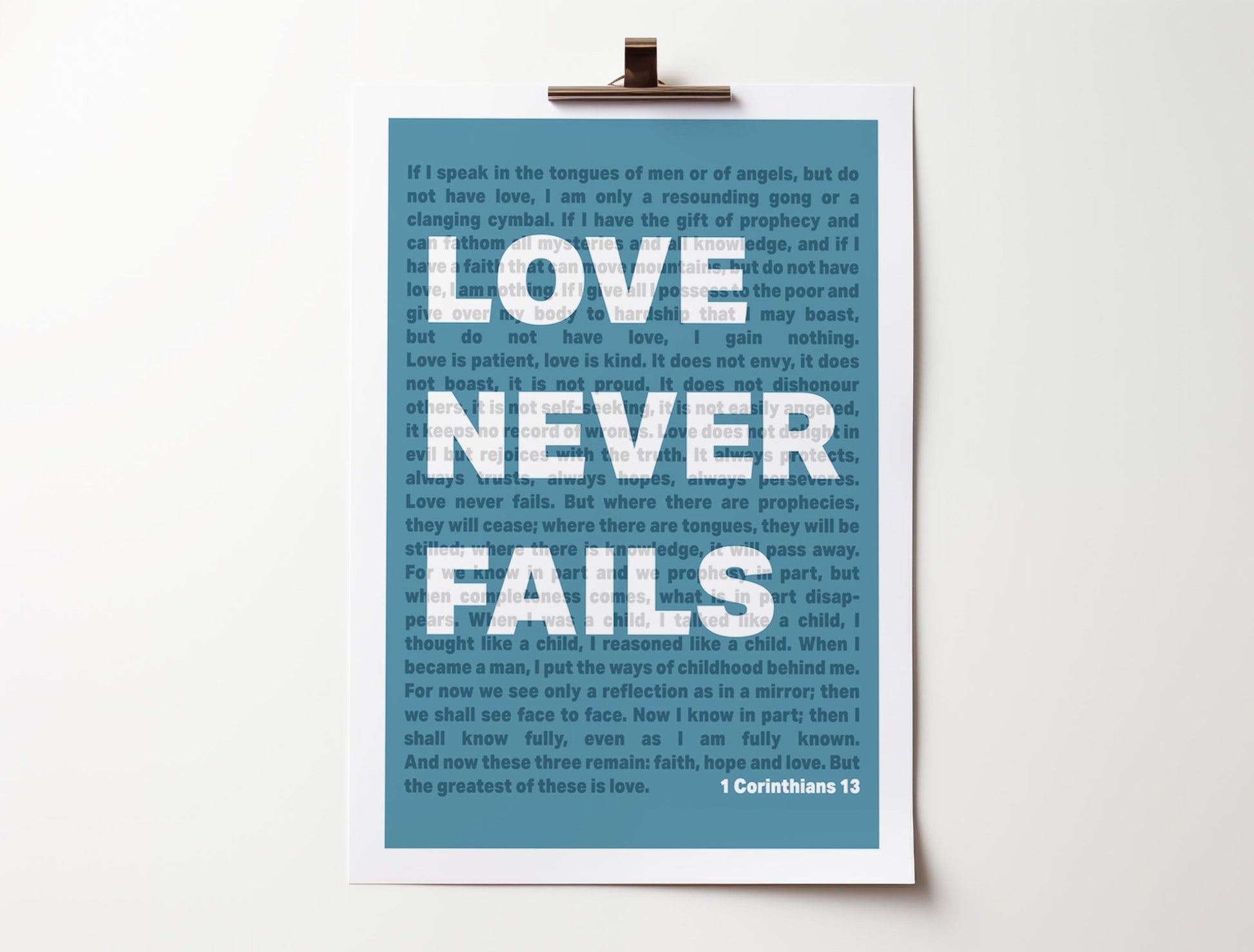 1 Corinthians 13 | Love Never Fails - The Christian Poster Company