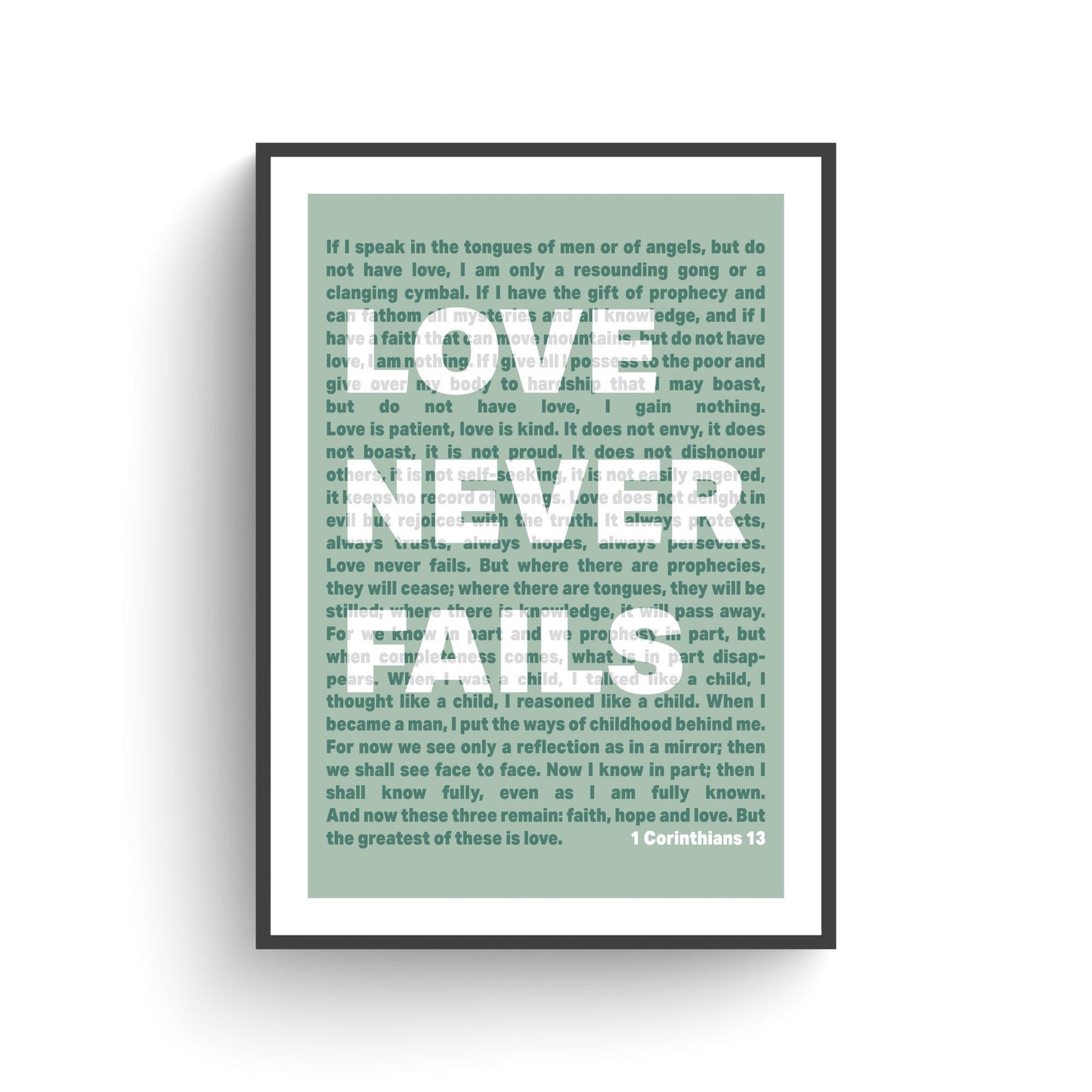 1 Corinthians 13 | Love Never Fails - The Christian Poster Company