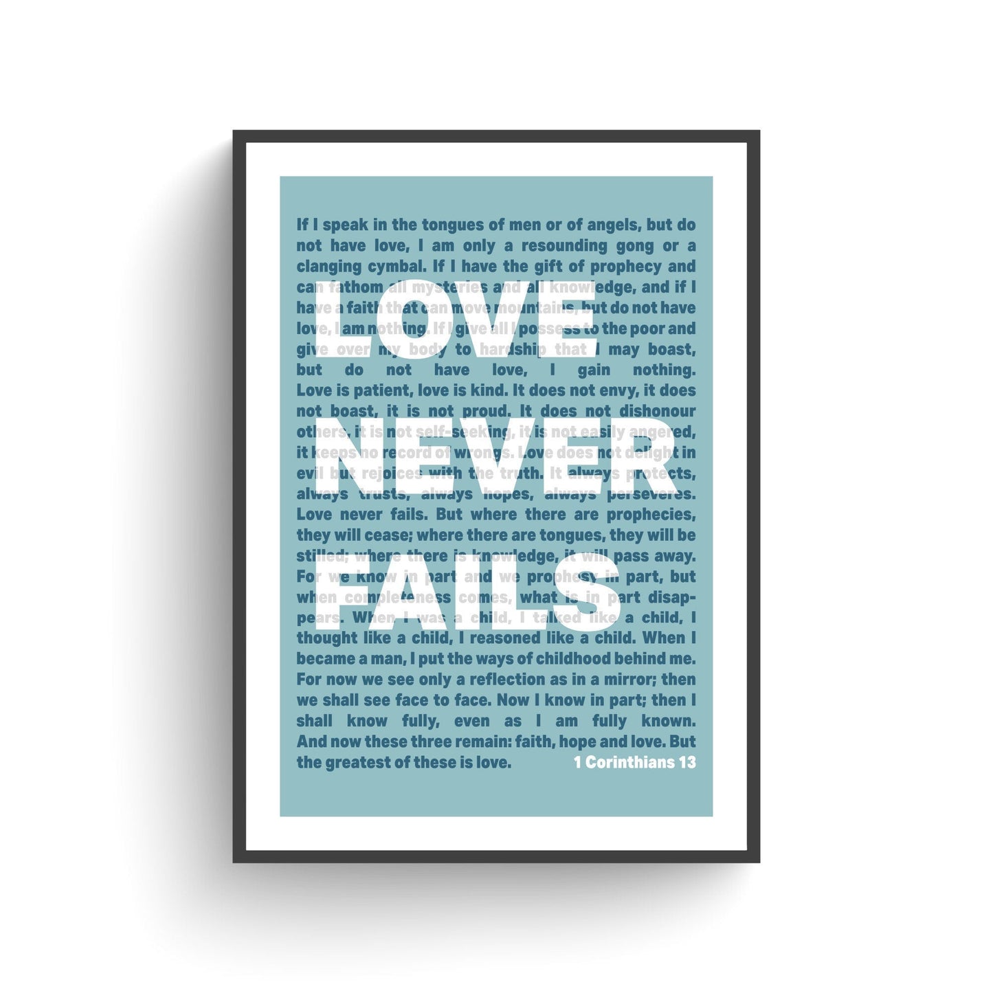 1 Corinthians 13 | Love Never Fails - The Christian Poster Company