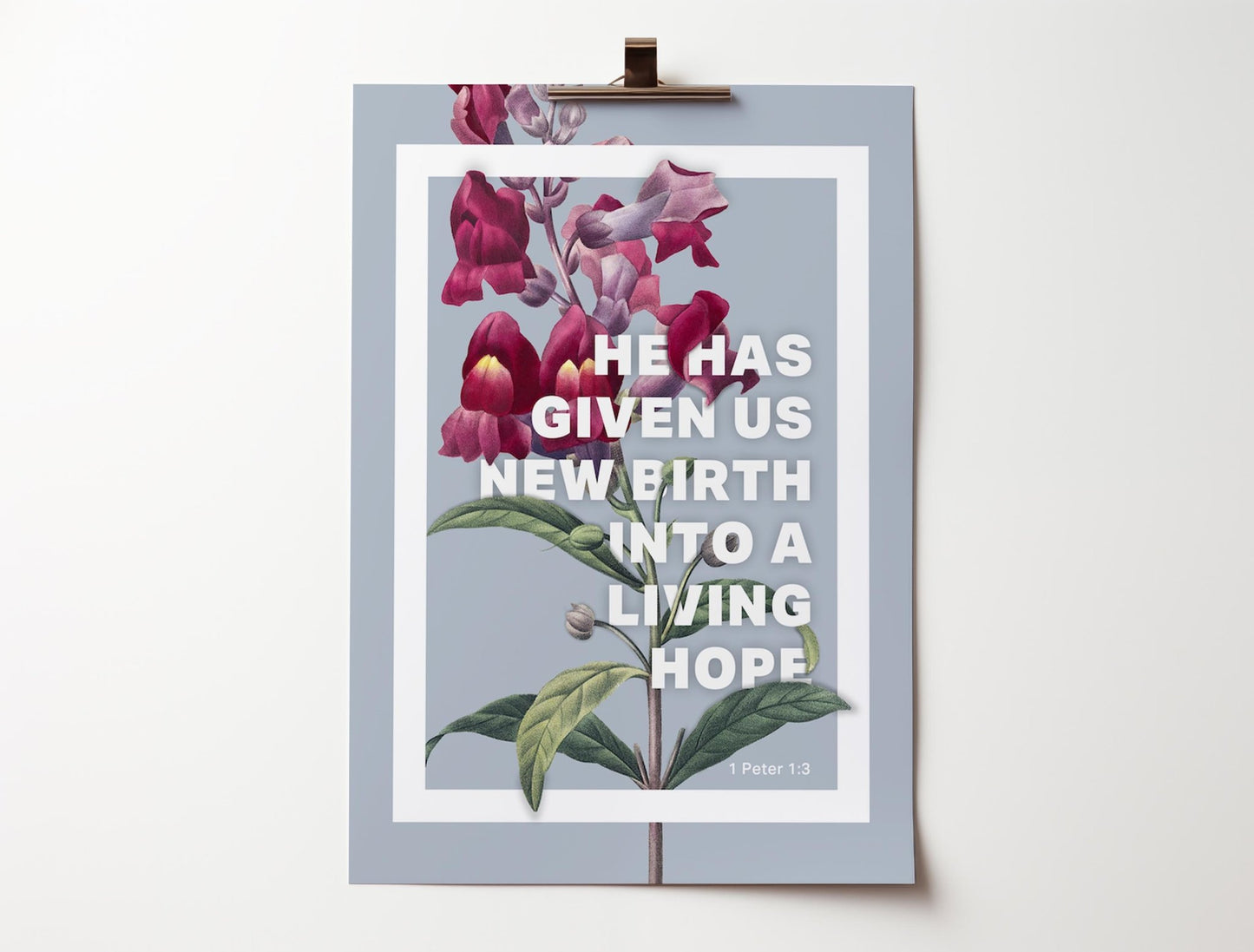 1 Peter 1 verse 3 poster. Final copies - end of line - The Christian Poster Company
