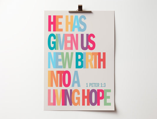1 Peter 1 verse 3 poster. We have this hope - The Christian Poster Company