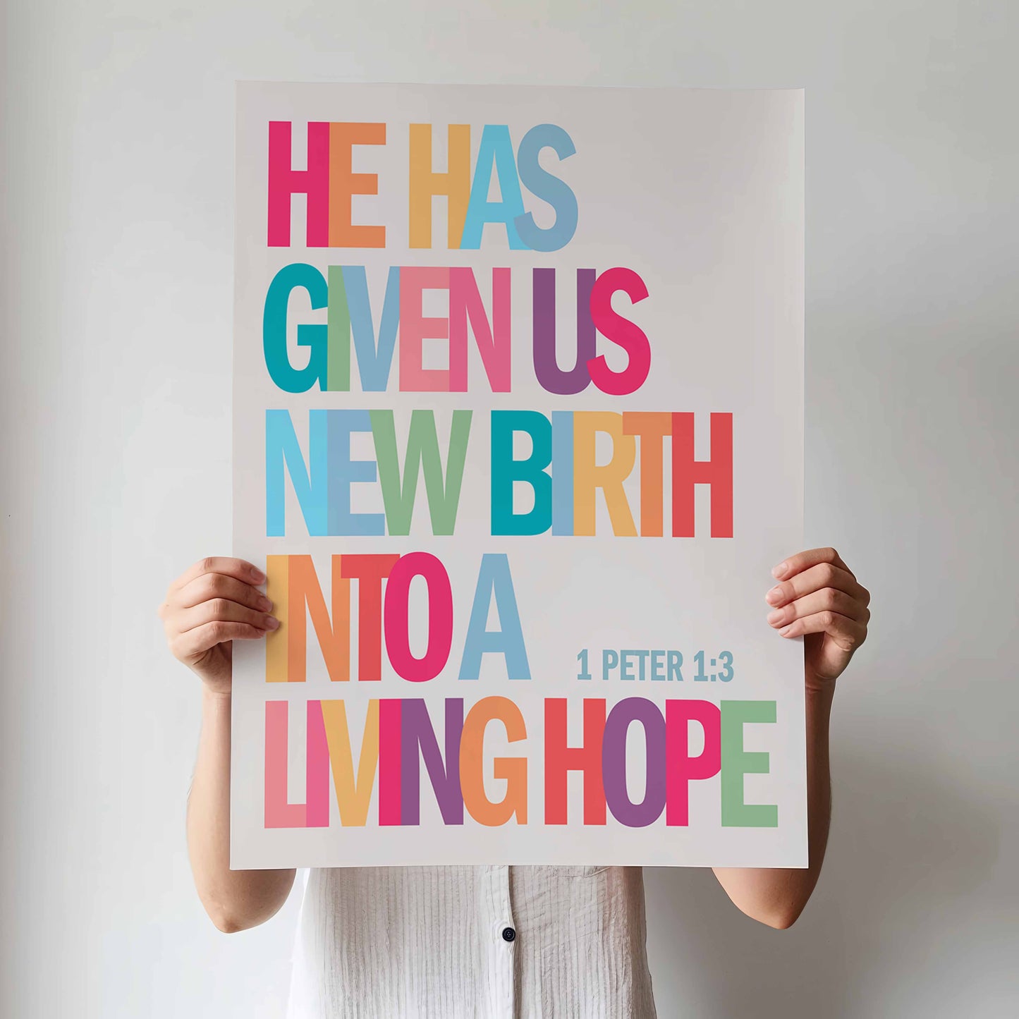 1 Peter 1 verse 3 poster. He has given us new birth in to a living hope.