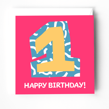 1st birthday greeting card with bible verse inside - The Christian Poster Company