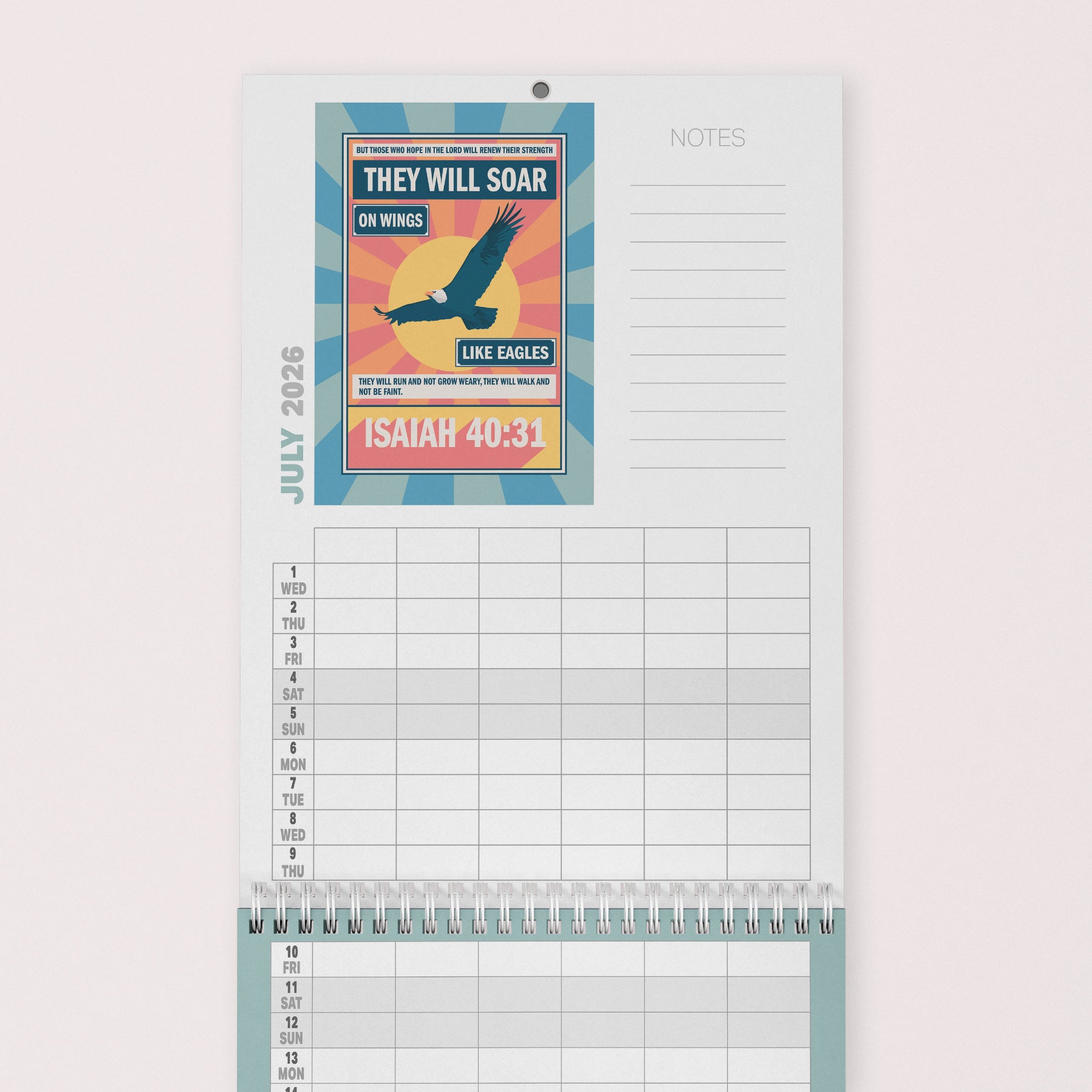 2026 six - column Christian family planner calendar - The Christian Poster Company