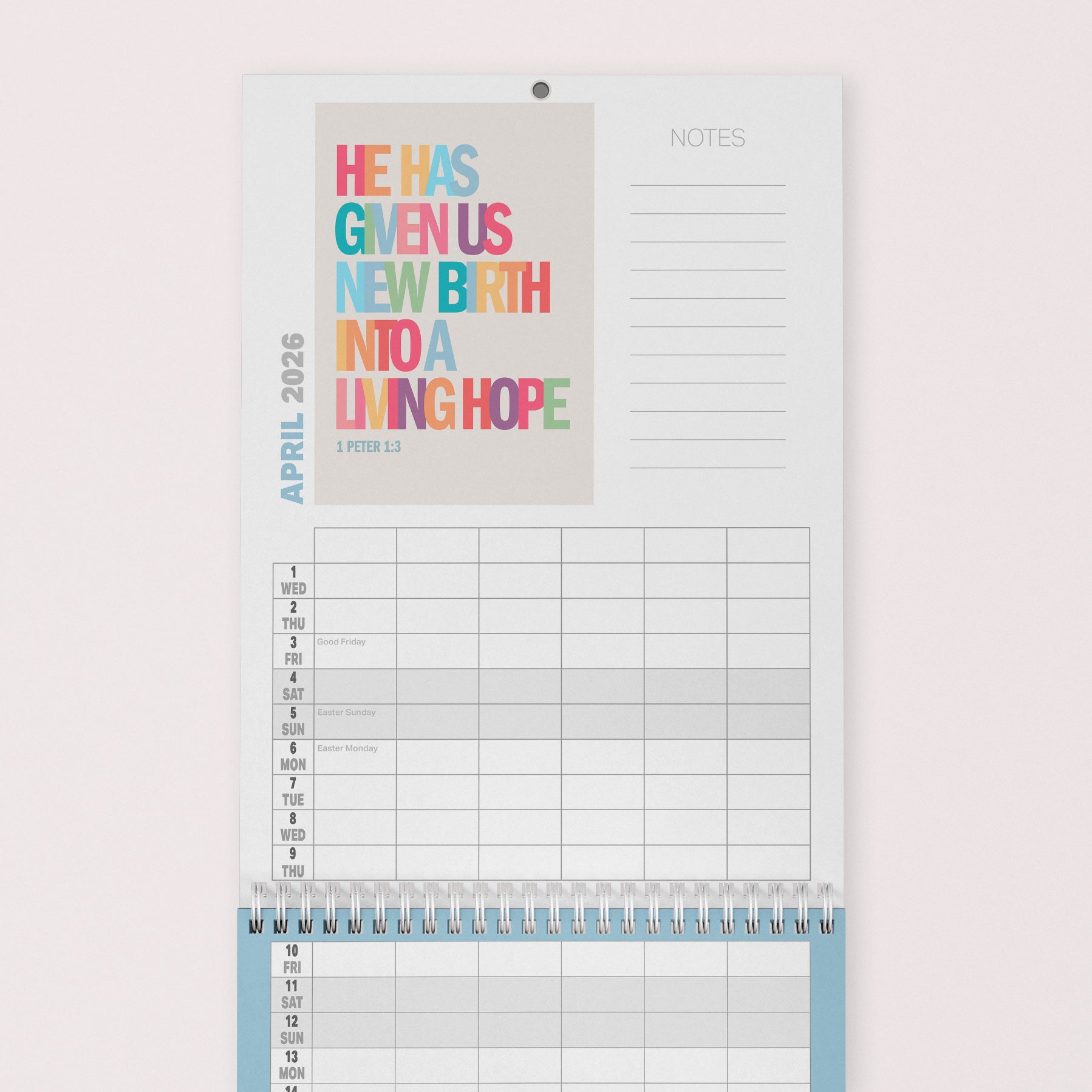 2026 six - column Christian family planner calendar - The Christian Poster Company