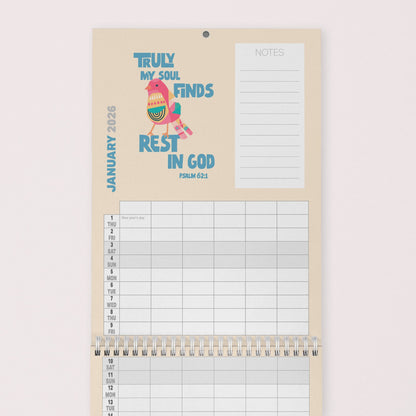2026 six - column Christian family planner calendar - The Christian Poster Company