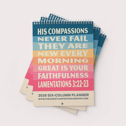 2026 six - column Christian family planner calendar - The Christian Poster Company