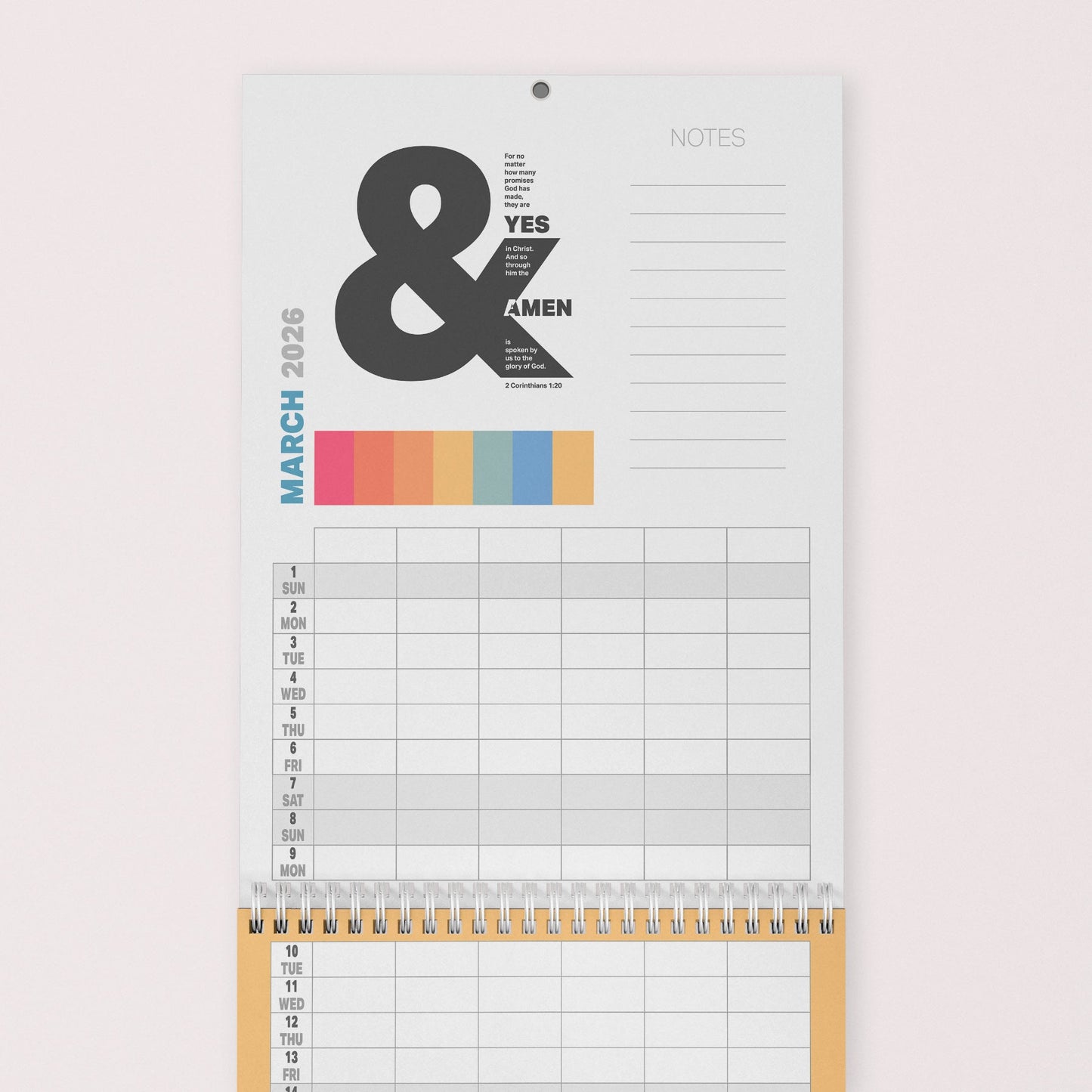 2026 six - column Christian family planner calendar - The Christian Poster Company