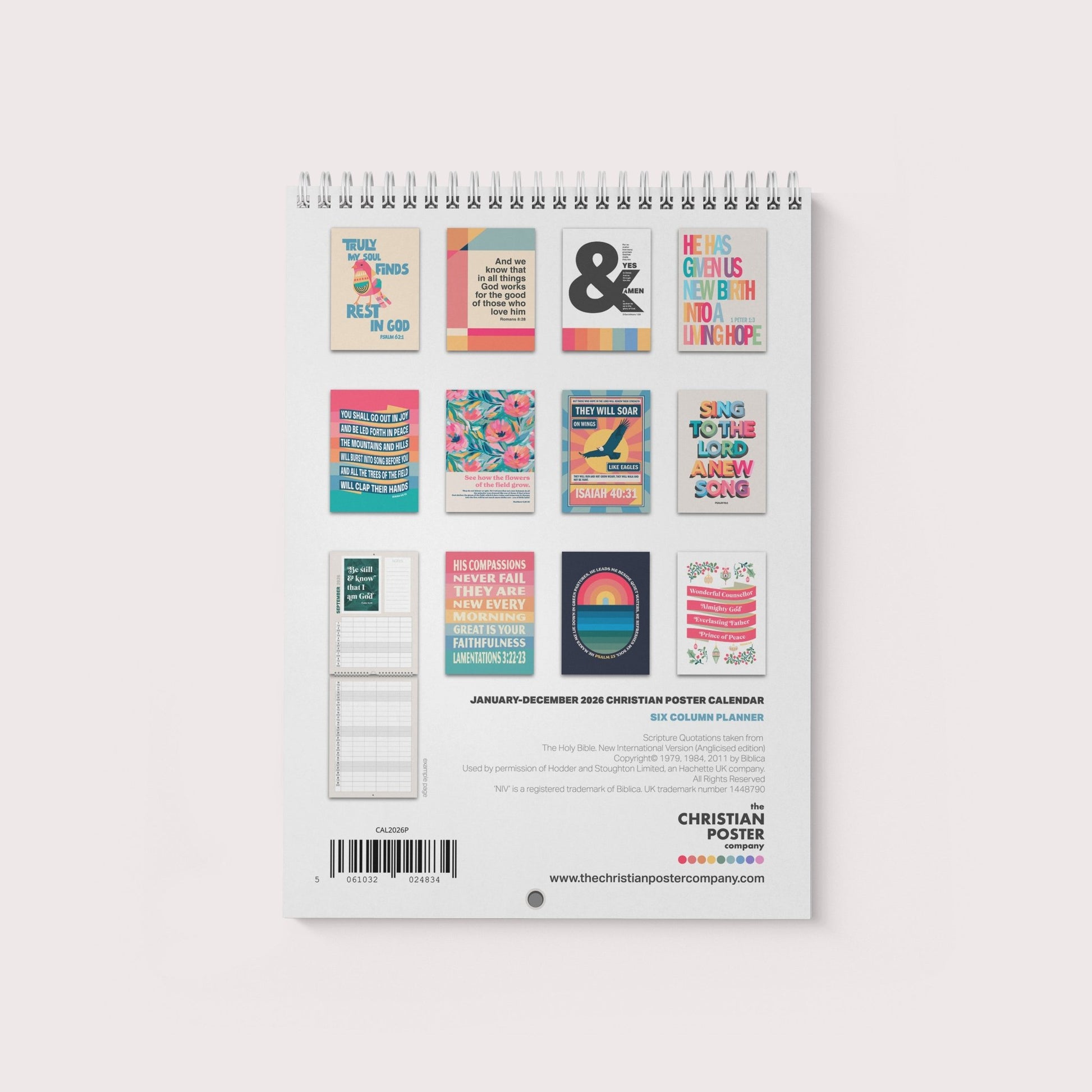 2026 six - column Christian family planner calendar - The Christian Poster Company