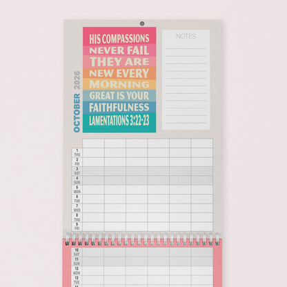 2026 six - column Christian family planner calendar - The Christian Poster Company