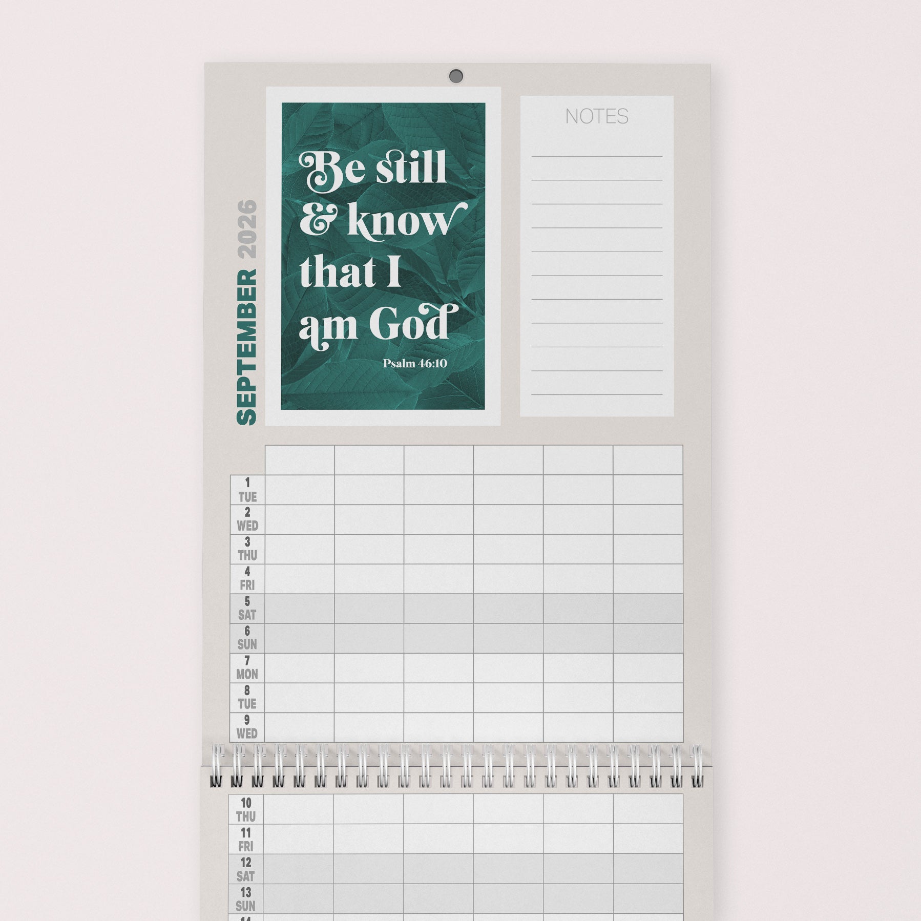 2026 six - column Christian family planner calendar - The Christian Poster Company