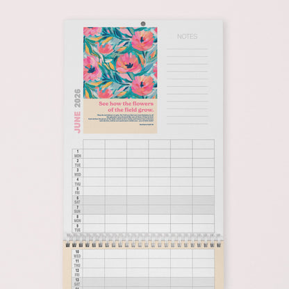 2026 six - column Christian family planner calendar - The Christian Poster Company