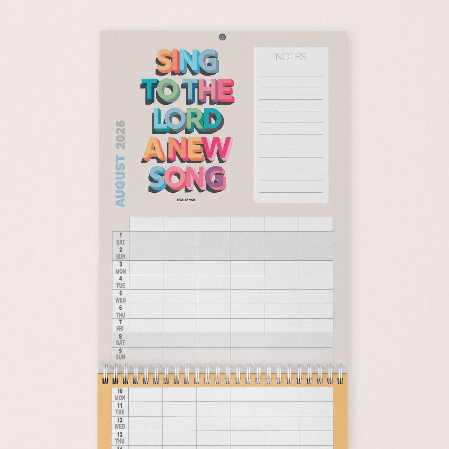 2026 six - column Christian family planner calendar - The Christian Poster Company