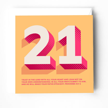 21st birthday greeting card with bible verse - The Christian Poster Company