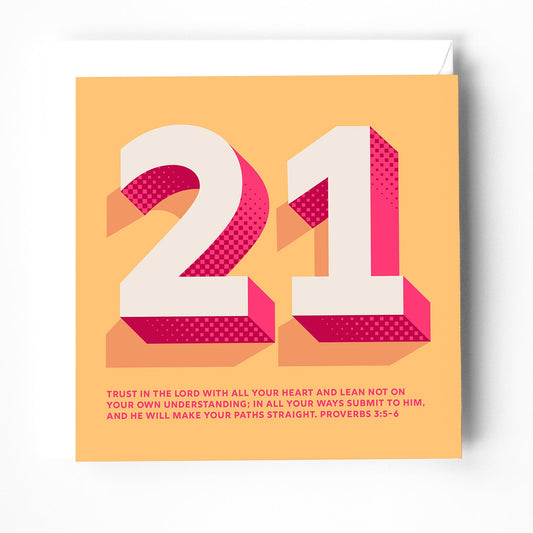 21st birthday greeting card with bible verse - The Christian Poster Company