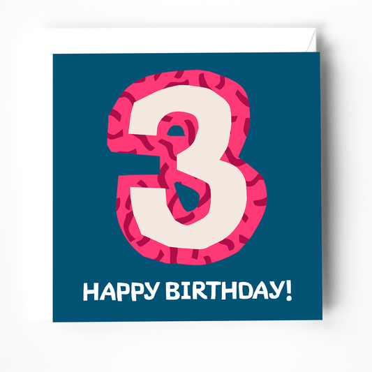 3rd birthday greeting card with bible verse inside - The Christian Poster Company