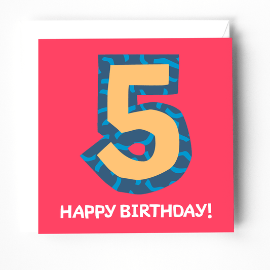 5th birthday greeting card with bible verse inside (Copy) - The Christian Poster Company