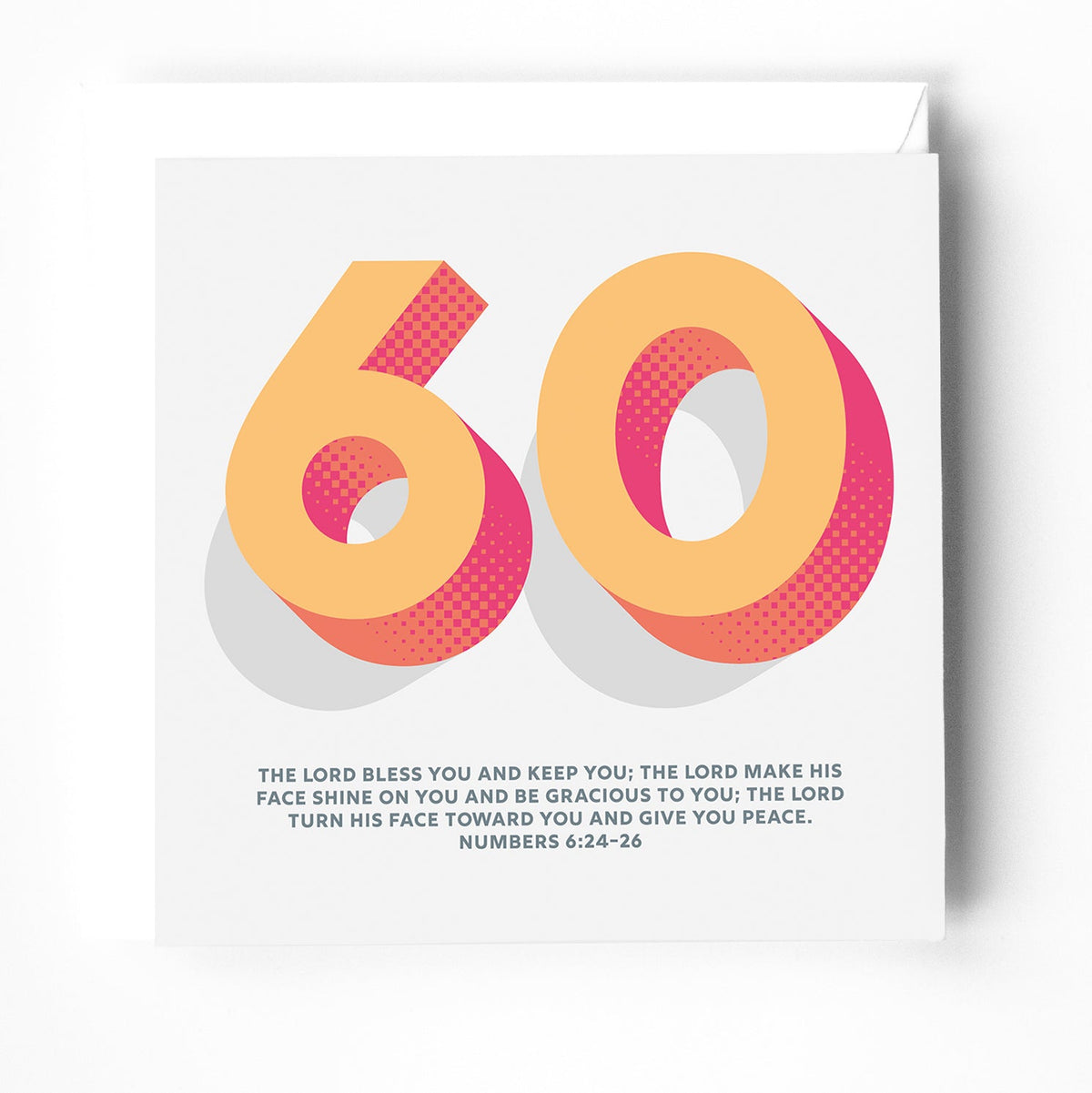 60th Key Modern 60th Birthday Christian Card – Numbers 6 Blessing – The ...