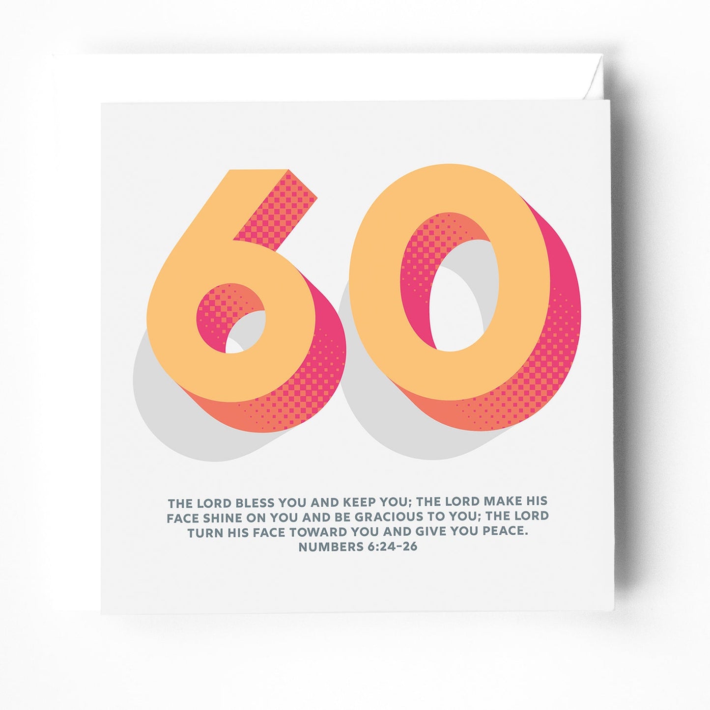 60th birthday greeting card with bible verse. The Lord bless you and keep you. Numbers 6 - The Christian Poster Company