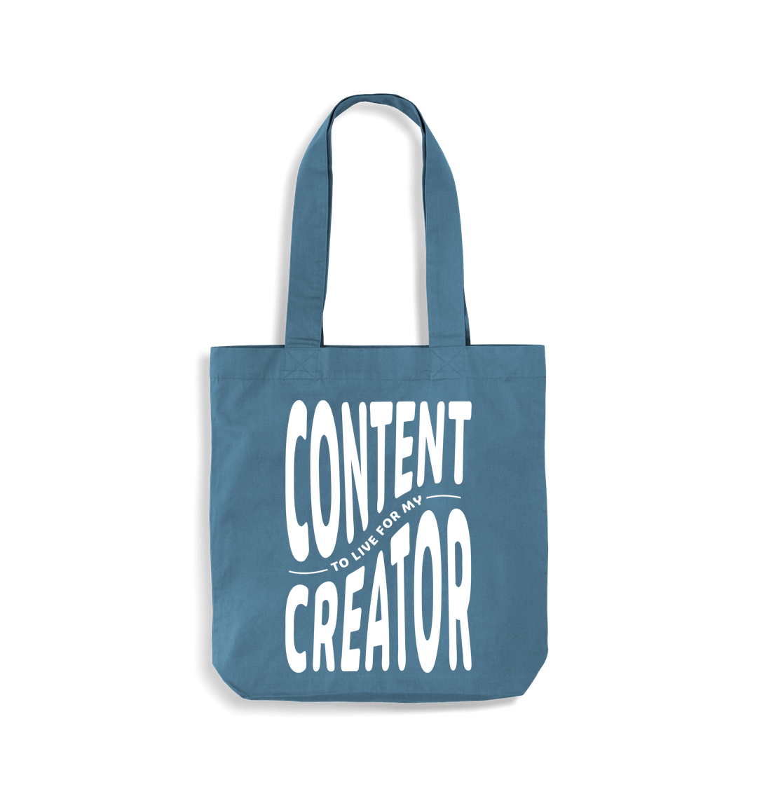 Airforce Blue Content ... Creator. Premium organic cotton tote bag.