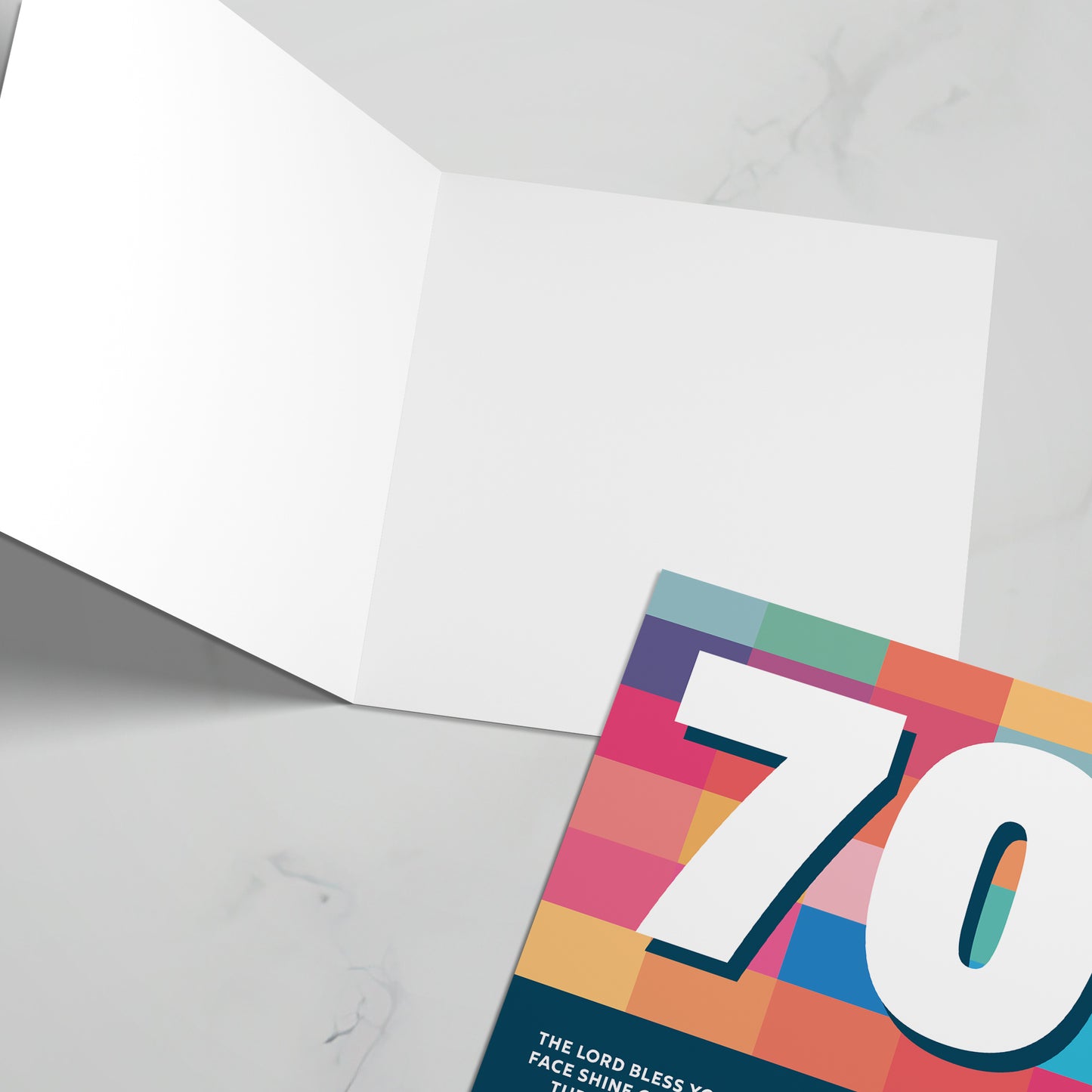 70th birthday greeting card with bible verse. The Lord bless you and keep you. Numbers 6