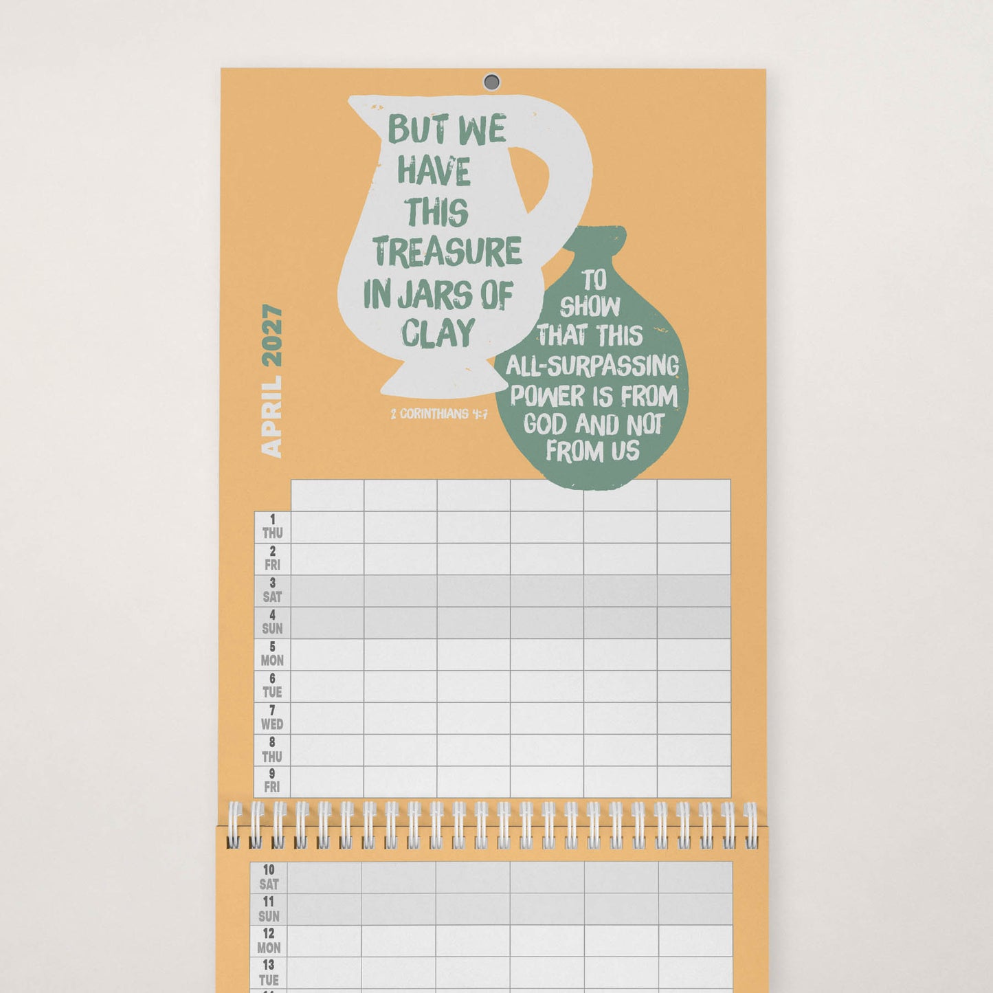 2027 six-column Christian family planner calendar