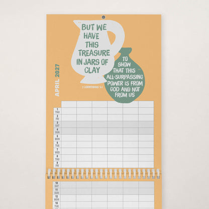 2027 six-column Christian family planner calendar