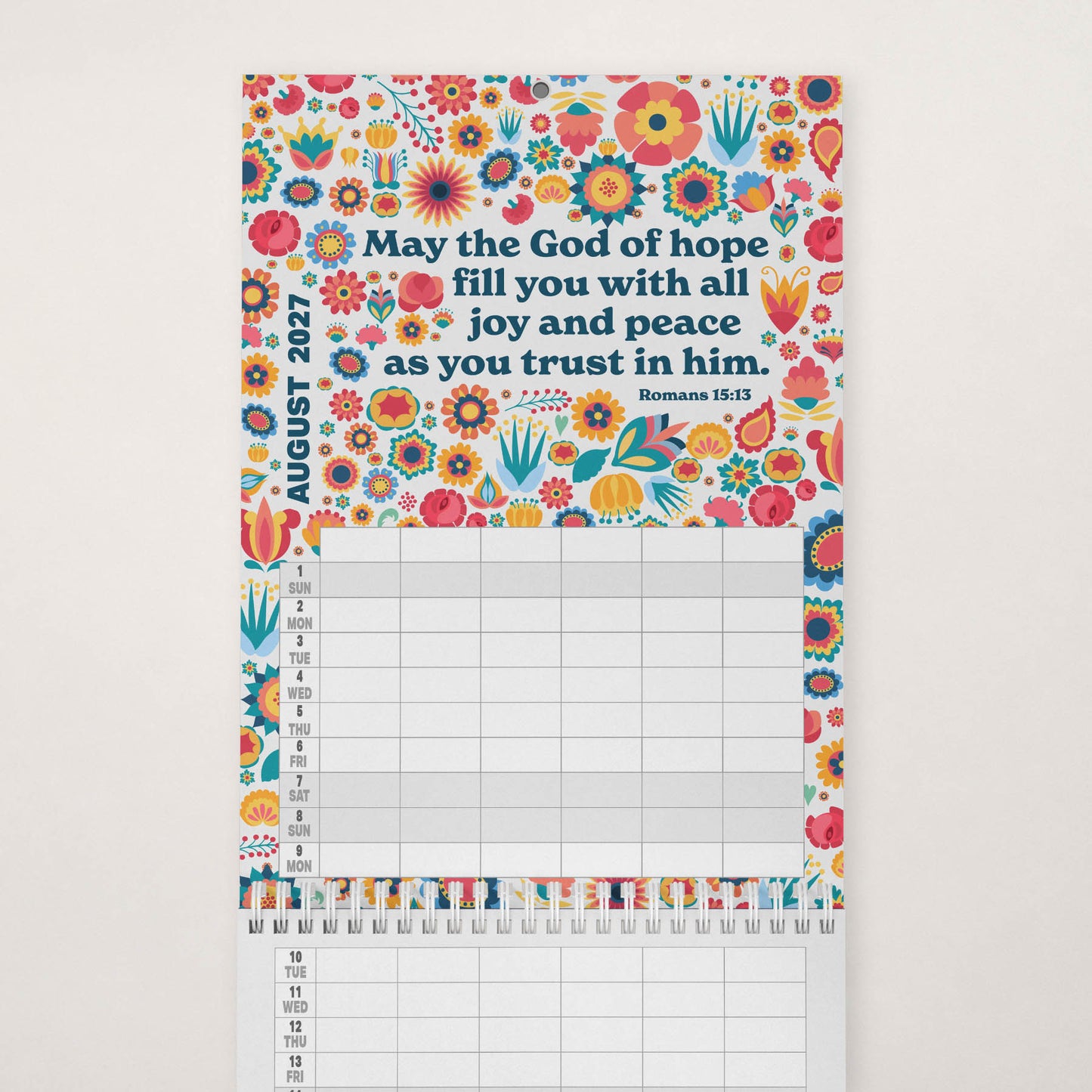 2027 six-column Christian family planner calendar