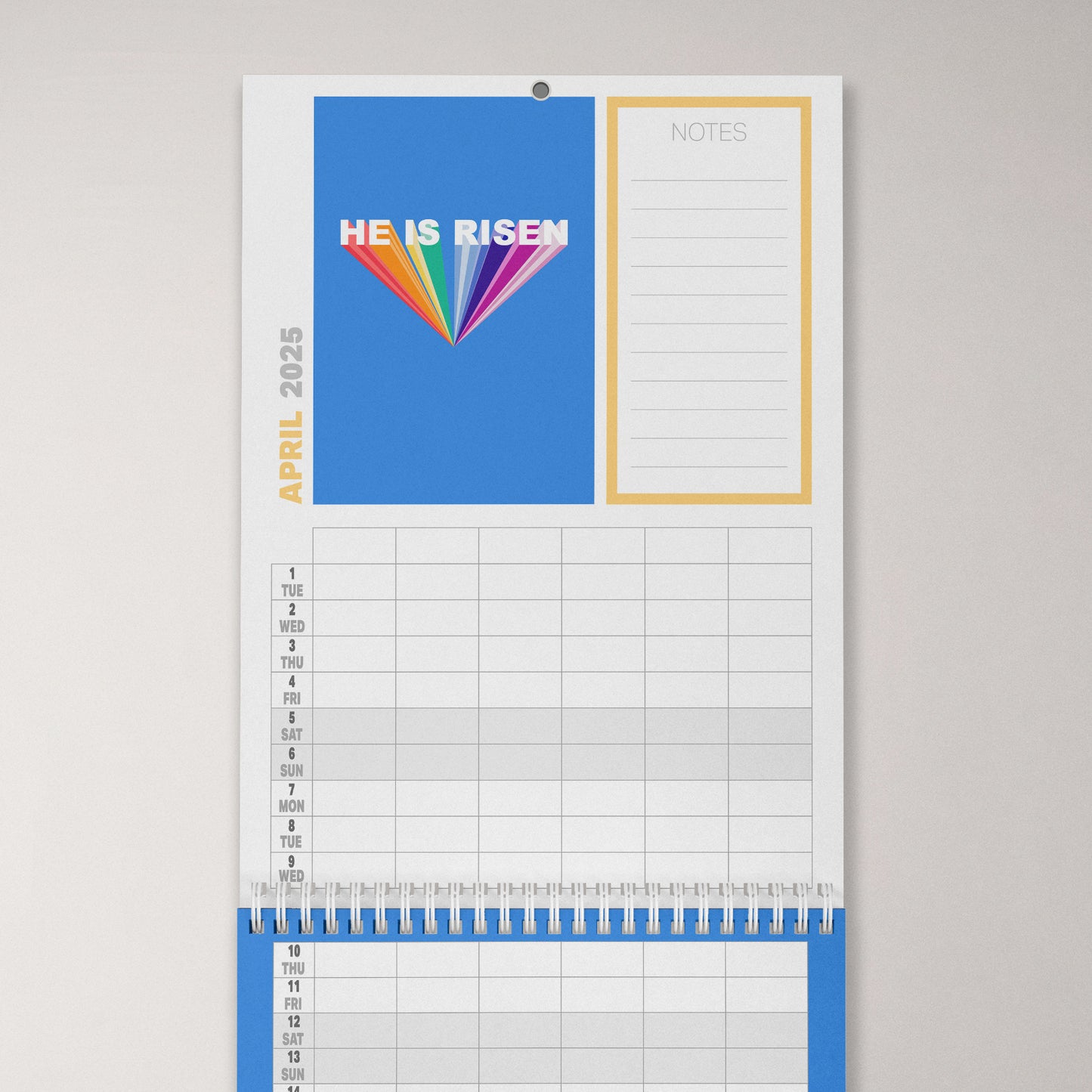 2025 six-column Christian family planner calendar