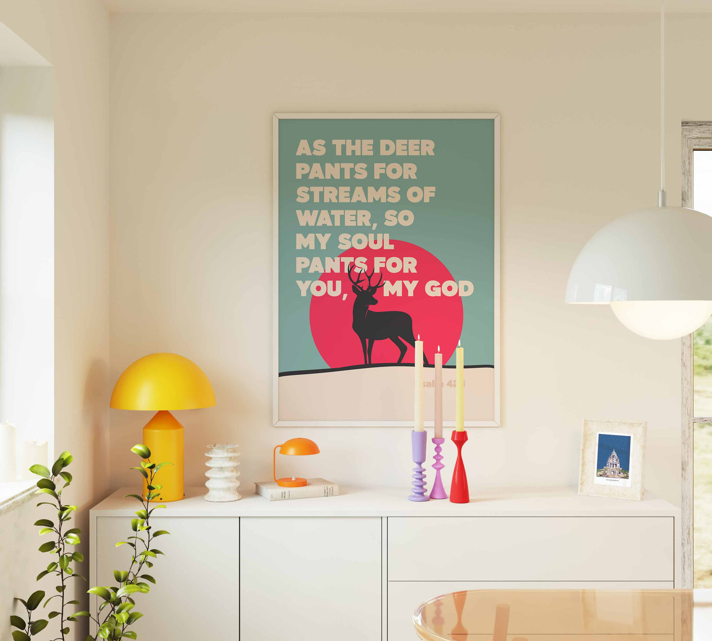 As the deer pants for streams of water. Psalm 41 verse 1 poster