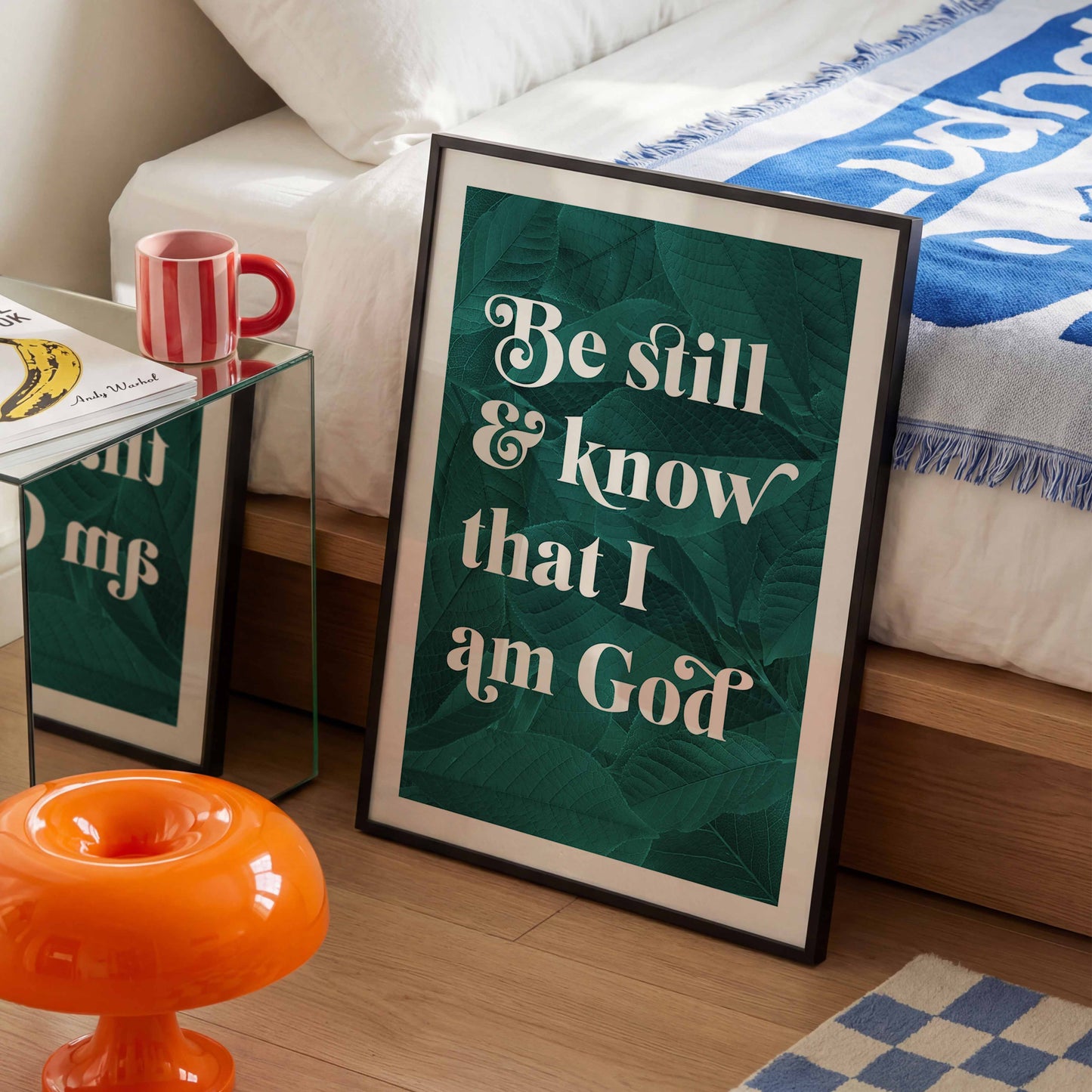 Be Still and Know that I am God botanical poster. Psalm 46 verse 10.
