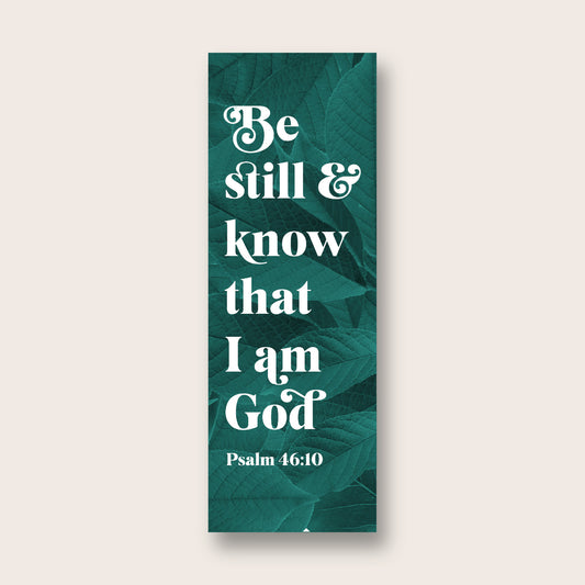 Pack of 30 Christian bookmarks. One design. Be still and know that I am God