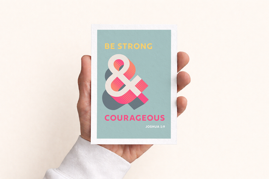 Set of Christian Postcards. Be strong and courageous. Joshua 1 verse 9