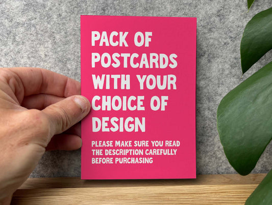 Set of 100+ postcards with your choice of design. PLEASE READ CAREFULLY