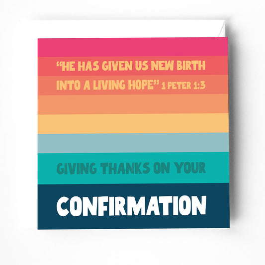 Confirmation greeting card with bible verse on cover