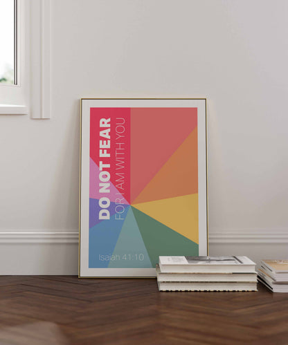 Do Not Fear poster. Isaiah 41 verse 10. Christian wall art.