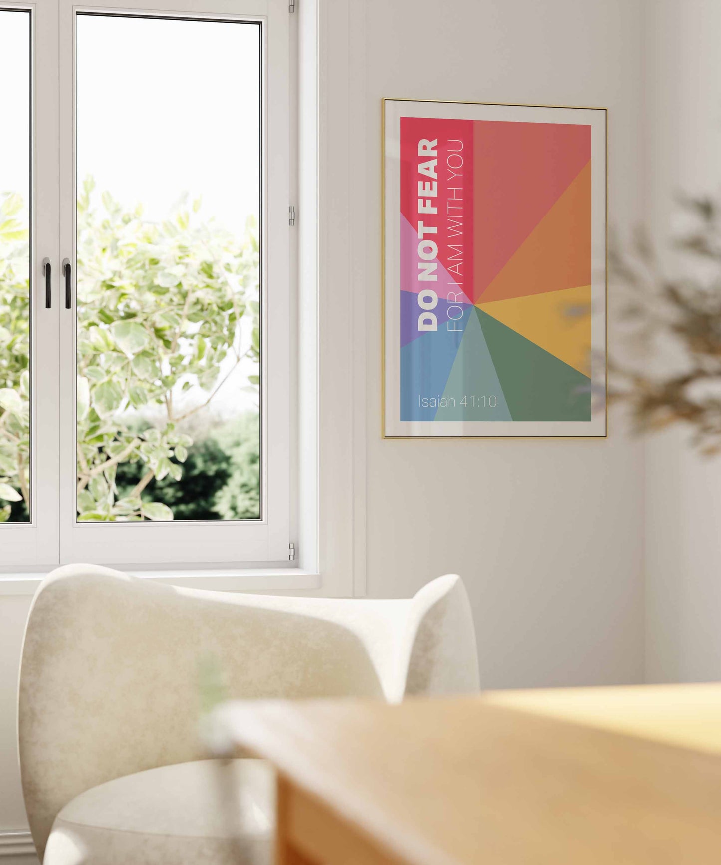 Do Not Fear poster. Isaiah 41 verse 10. Christian wall art.