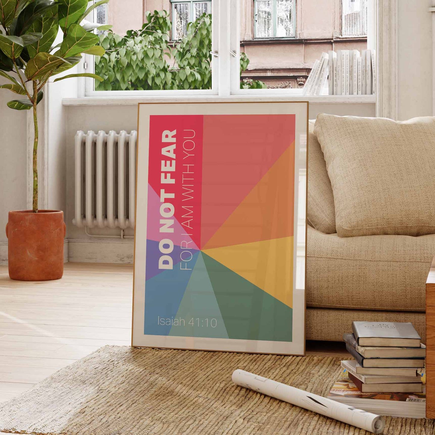 Do Not Fear poster. Isaiah 41 verse 10. Christian wall art.