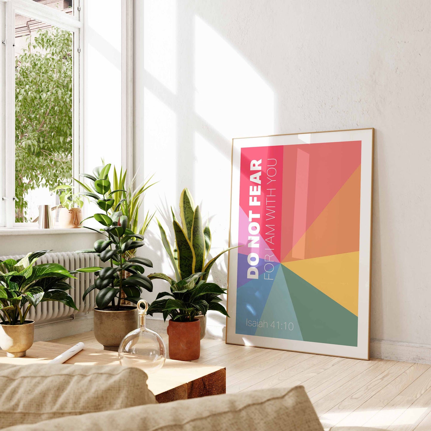 Do Not Fear poster. Isaiah 41 verse 10. Christian wall art.