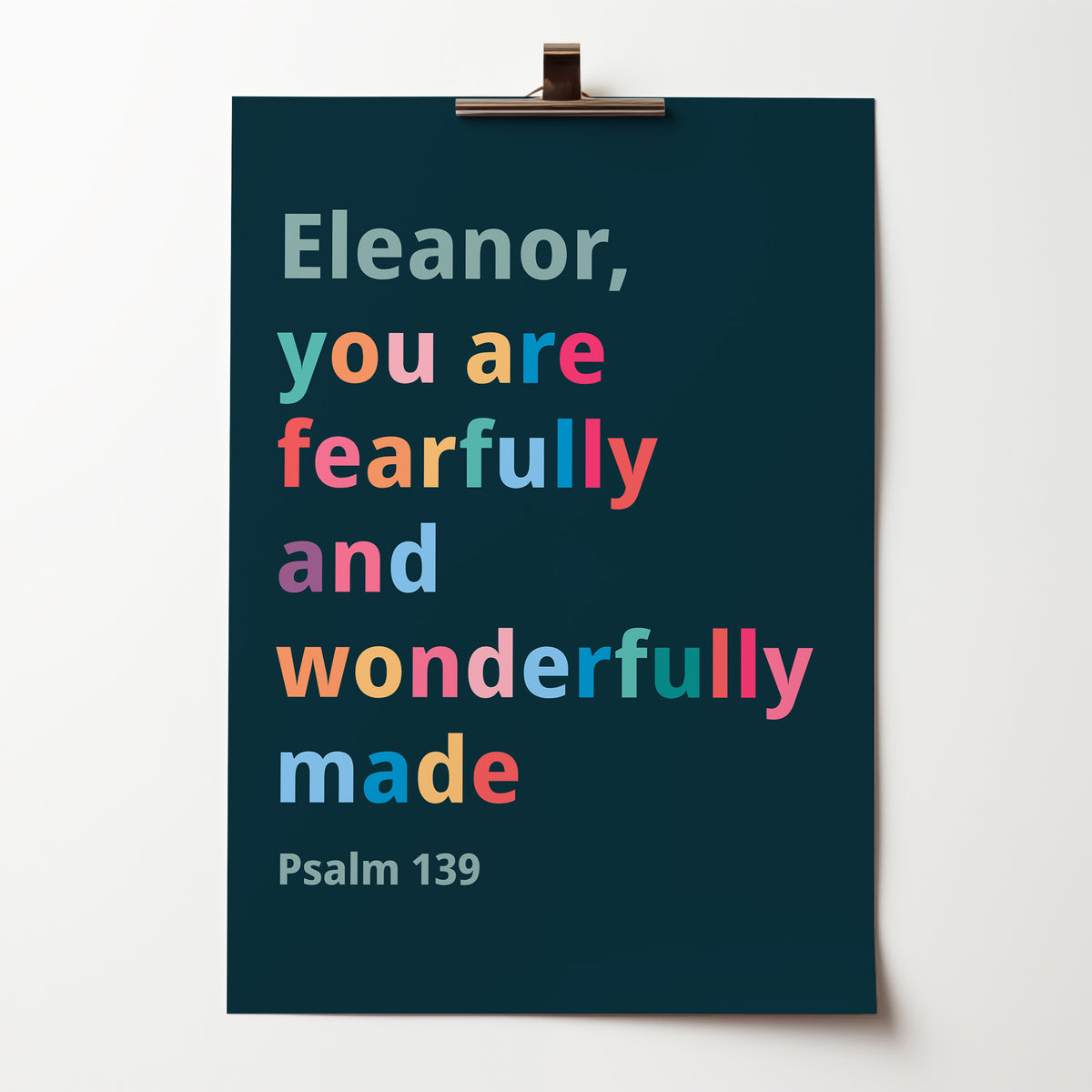 Personalised posters. Psalm 139. Fearfully and wonderfully made.
