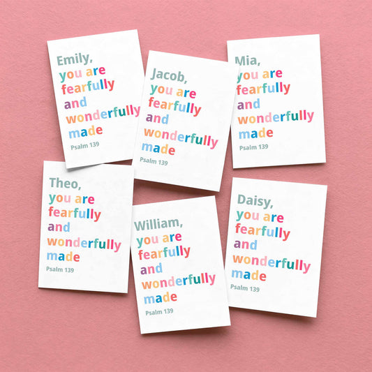Personalised mini prints - Psalm 139. Fearfully and Wonderfully Made