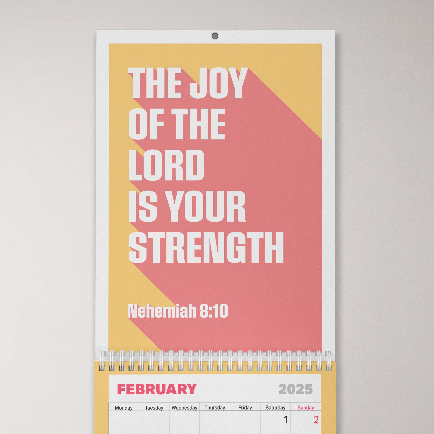 2025 Christian calendar, month per page. Bible verse wall calendar